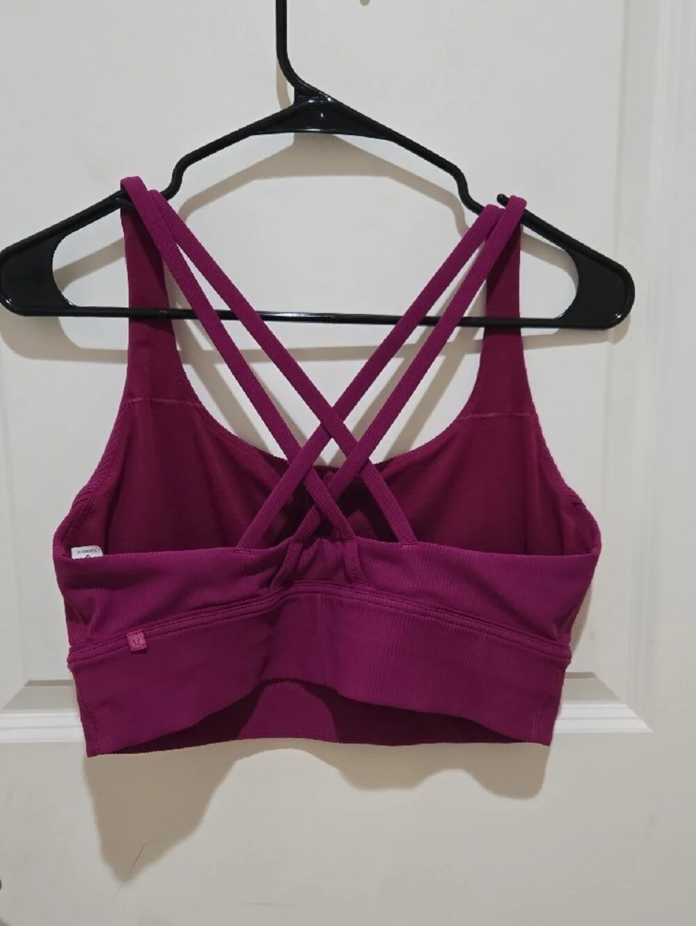 lululemon athletica Strappy Ribbed Sports Bra in Magenta